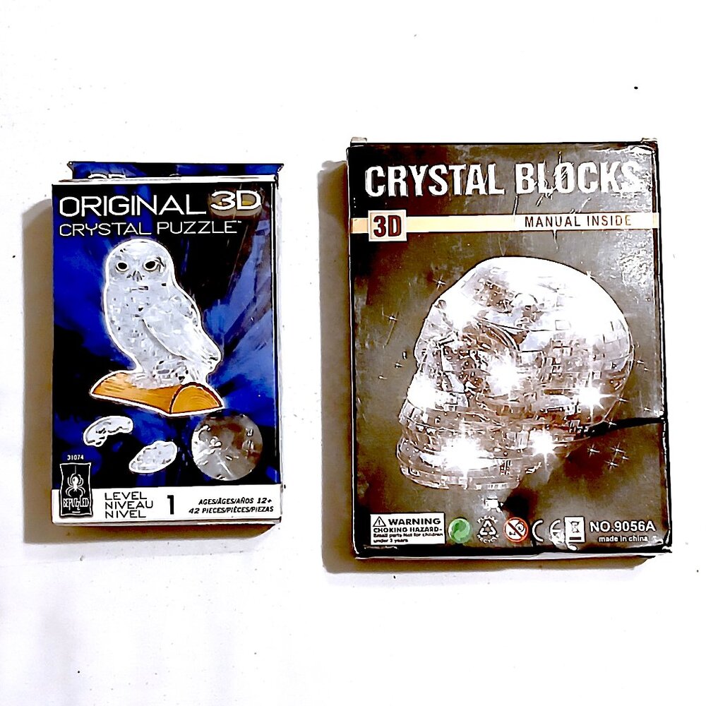 3-D Crystal Puzzles - Owl and Skull